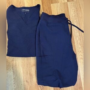 Women's Navy Mandala Scrub Set